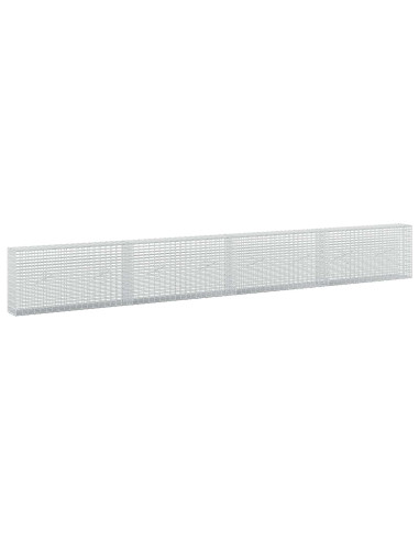 Gabione con Filo da 5 mm e Rete da 5x2,5 cm 400x20x50 cm