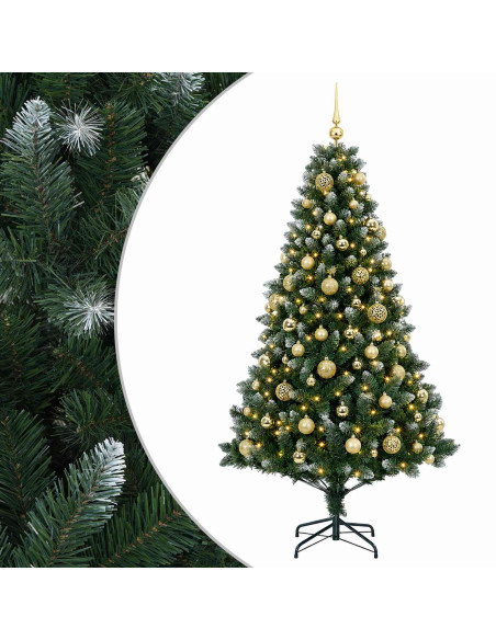 Albero di Natale Artificiale con Palline 210 cm 300 LED