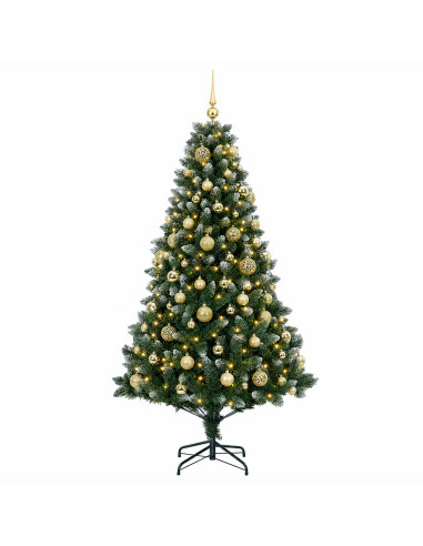 Albero di Natale Artificiale con Palline 210 cm 300 LED