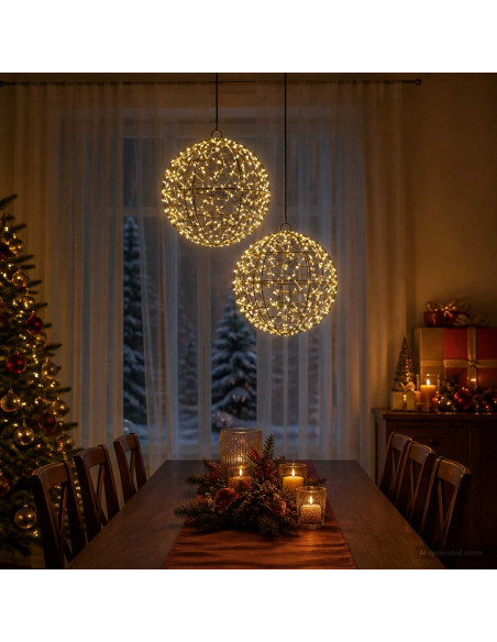 Luce a punta di Natale 2 pz 600 LED Bianco caldo Ø 30 x 32 cm