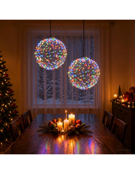 Luce a punta di Natale 2 pz 600 LED Multicolore Ø 30 x 32 cm