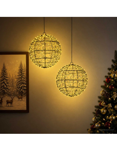 Luce a punta di Natale 2 pz 600 LED Bianco caldo Ø 30 x 32 cm