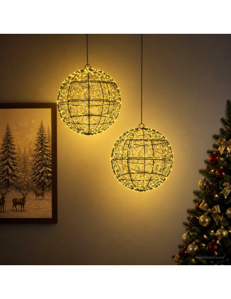 Luce a punta di Natale 2 pz 600 LED Bianco caldo Ø 30 x 32 cm