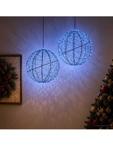 Luce a punta di Natale 2 pz 1500 LED Blu Ø 50 x 52 cm