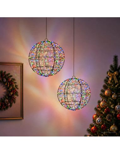 Luce a punta di Natale 2 pz 600 LED Multicolore Ø 30 x 32 cm