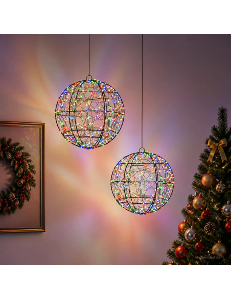 Luce a punta di Natale 2 pz 600 LED Multicolore Ø 30 x 32 cm