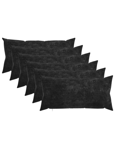 Cuscino 6 pz HEERLEN Antracite 40 x 70 cm Tessuto Chenille