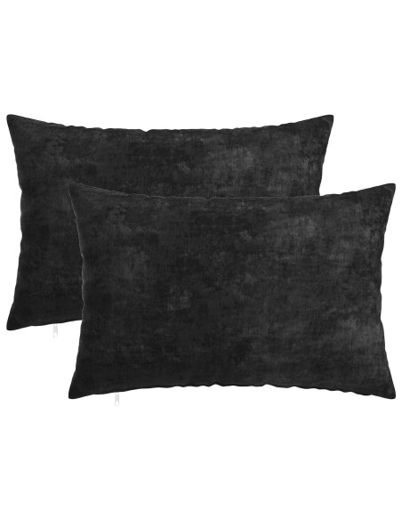 Cuscino 2 pz HEERLEN Antracite 40 x 60 cm Tessuto Chenille