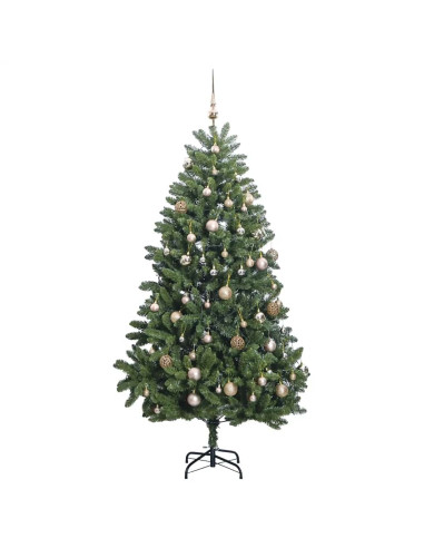 Albero Natale Incernierato con 300 LED e Palline 300 cm