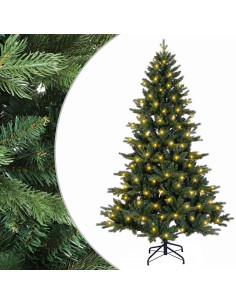Albero di Natale Artificiale con Rami Pieghevoli 210 cm 300 LED