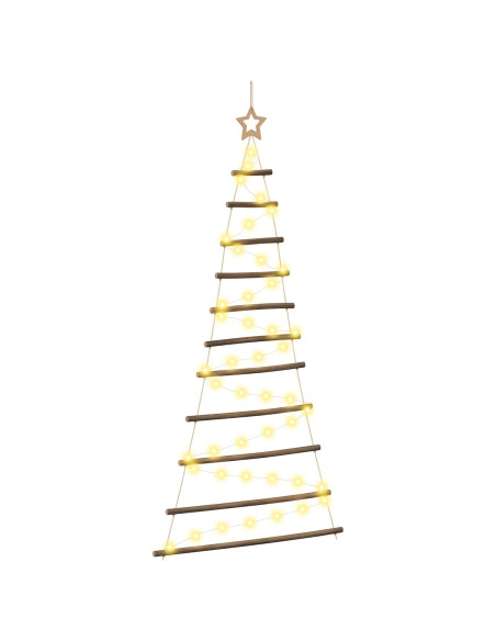 Albero di Natale appeso 150 cm 80 LED Bianco caldo