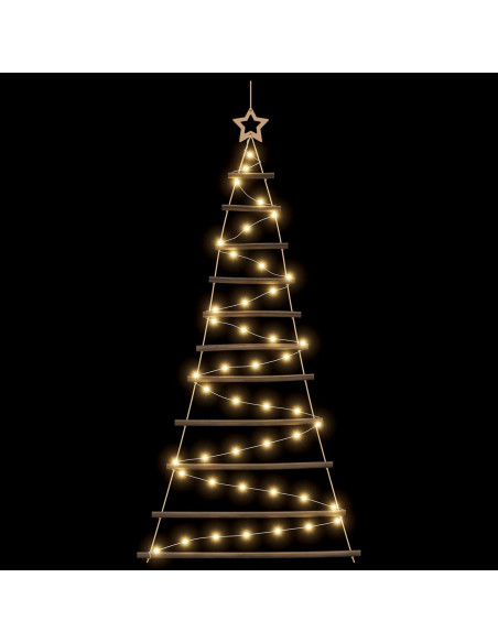 Albero di Natale appeso 150 cm 80 LED Bianco caldo