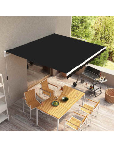 Tendone manuale 3 x 2,5 m Antracite 100% Poliestere