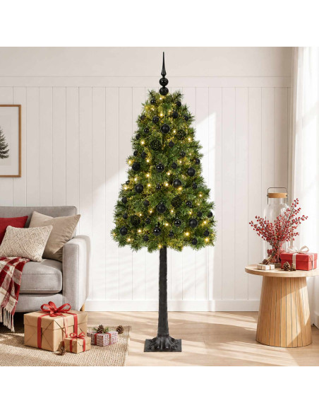 Albero di Natale artificiale con rami snodati e palline 120 cm