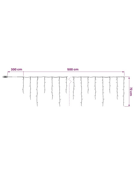 Tende di luci 210 LED Bianco freddo 500 x 72 cm