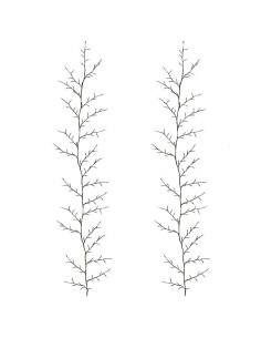 Decorazione natalizia a vite di salice a LED 2 pz Nero 270 cm