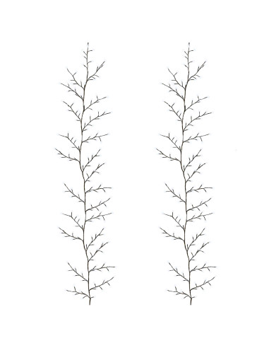Decorazione natalizia a vite di salice a LED 2 pz Nero 270 cm