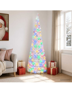 Albero di Natale LED pop-up 180 cm 150 LED PVC e PET Bianco