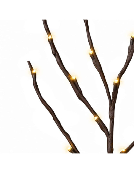 Rami di rame natalizi con LED 3 pz Marrone 62 cm Acciaio 60 LED