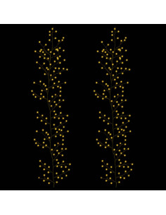 Decorazione natalizia a vite di salice a LED 2 pz Nero 270 cm 2