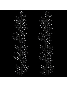 Decorazione natalizia a vite di salice a LED 2 pz Nero 270 cm 2