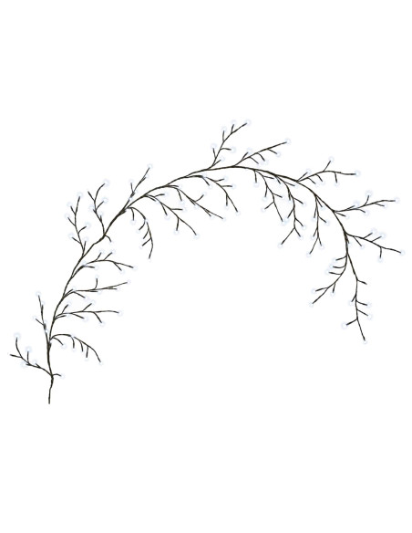 Decorazione natalizia a vite di salice a LED 2 pz Nero 270 cm