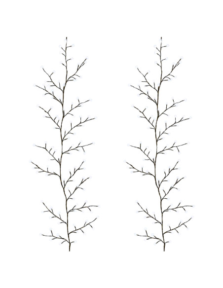 Decorazione natalizia a vite di salice a LED 2 pz Nero 180 cm