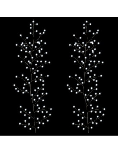 Decorazione natalizia a vite di salice a LED 2 pz Nero 180 cm