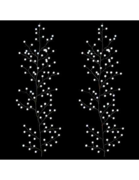 Decorazione natalizia a vite di salice a LED 2 pz Nero 180 cm