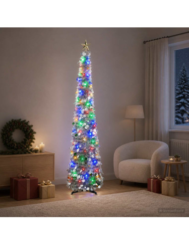 Albero di Natale LED pop-up con stella 180 cm 100 LED PET