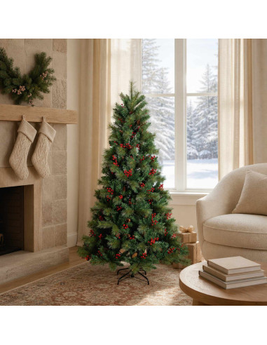 Albero di Natale Artificiale con Rami Pieghevoli 120 cm