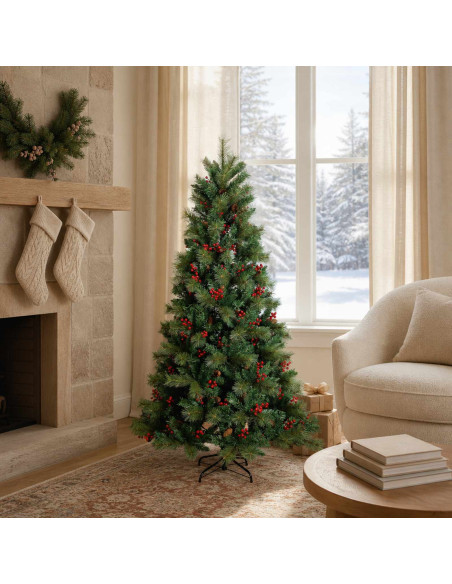 Albero di Natale Artificiale con Rami Pieghevoli 120 cm