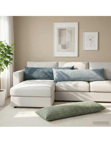Cuscino con cuscino HEERLEN 2 pz Azzurro Tessuto Chenille