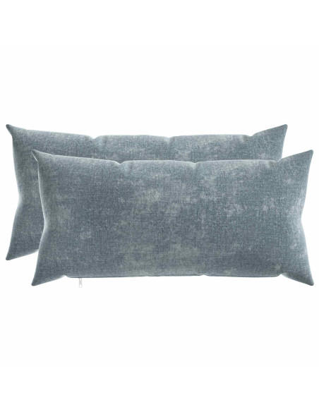 Cuscino 2 pz HEERLEN Azzurro 40 x 80 cm Tessuto Chenille