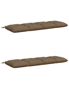 Cuscini per Panchina VIANEN 2 pz 100% Poliestere Tortora 2