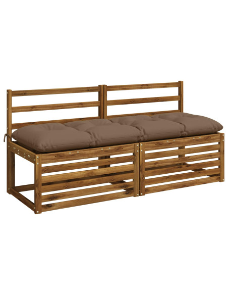 Cuscini per Panchina VIANEN 2 pz 100% Poliestere Tortora