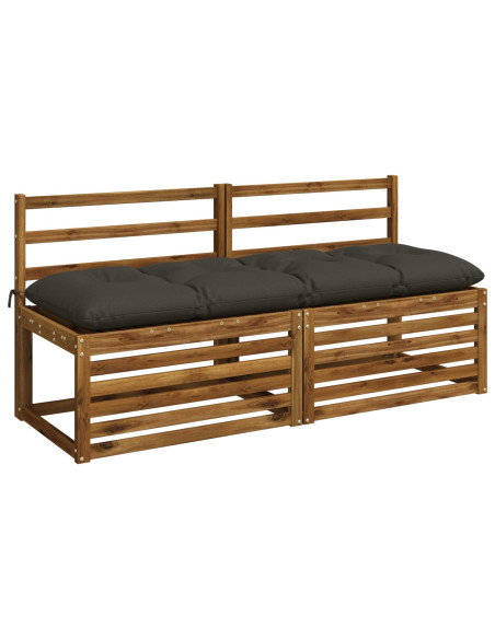 Cuscini per Panchina VIANEN 2 pz 100% Poliestere Antracite