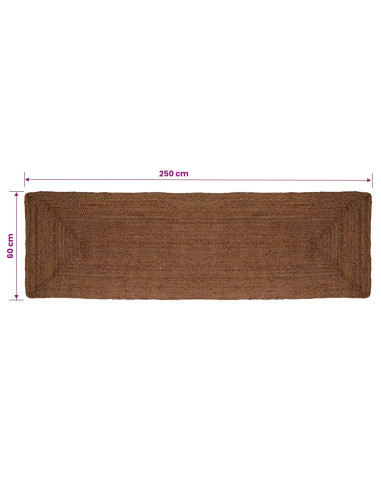 Tappeto da Area Grigio 60 x 250 cm Juta