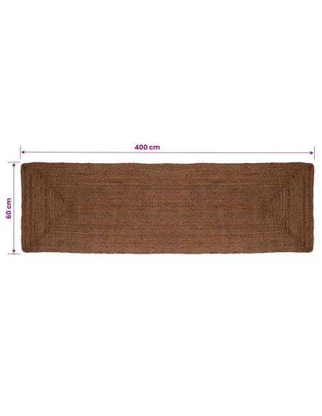 Tappeto da Area Grigio 60 x 400 cm Juta