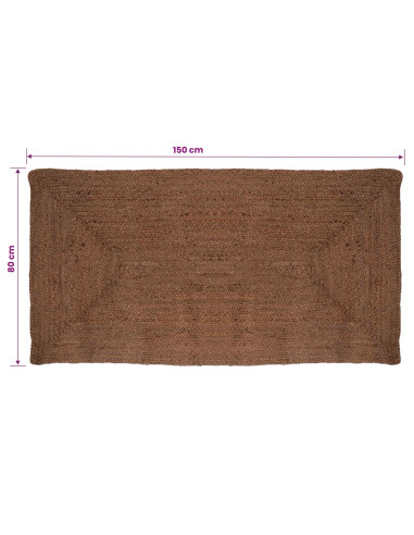 Tappeto da Area Grigio 80 x 150 cm Juta