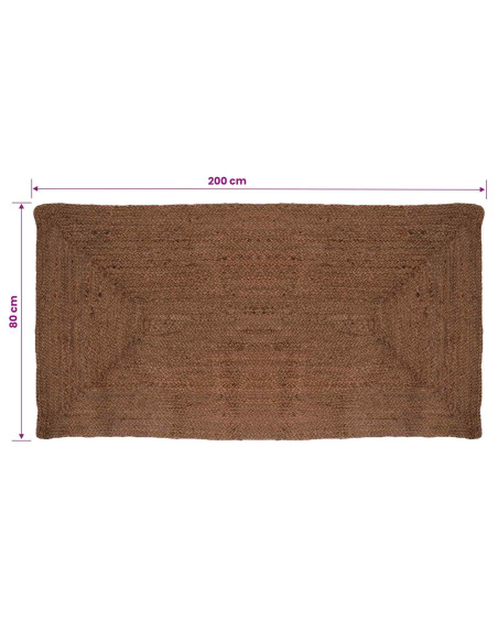 Tappeto da Area Grigio 80 x 200 cm Juta