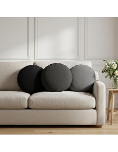 Cuscino da Lanciare 2 pz HEERLEN Grigio Chiaro Ø 40 cm Tessuto