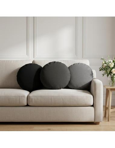 Cuscino da Lanciare 2 pz HEERLEN Grigio Chiaro Ø 40 cm Tessuto