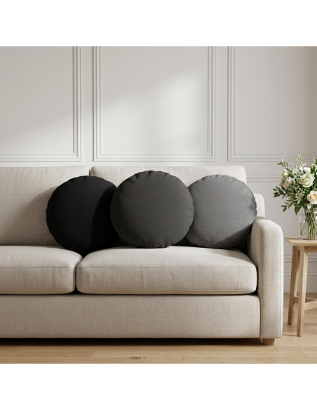 Cuscino da Lanciare 2 pz HEERLEN Grigio Chiaro Ø 40 cm Tessuto