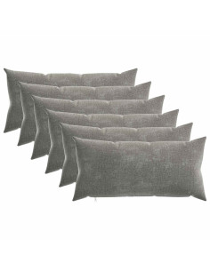 Cuscino 6 pz HEERLEN Grigio Scuro 40 x 80 cm Tessuto Chenille 2