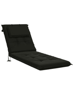 Cuscino per Lettino GEMERT 100% Poliestere Nero 190 x 50 x 9 cm 2