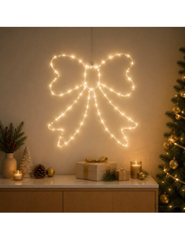 Fiocco di Natale luminoso LED LOVIISA 70 LED Bianco caldo