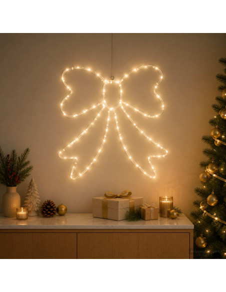 Fiocco di Natale luminoso LED LOVIISA 70 LED Bianco caldo