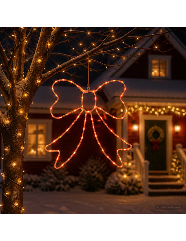 Fiocco di Natale luminoso LED LOVIISA 70 LED Rosso 50 x 51 cm