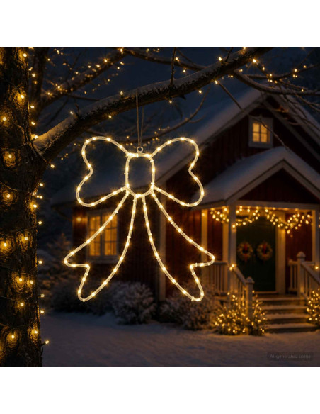 Fiocco di Natale luminoso LED LOVIISA 70 LED Bianco caldo